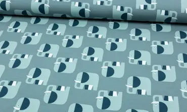 Jersey - Hübsche Elefanten Grau