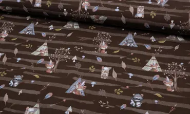 Jersey - Indianertiere mit Streifen Braun