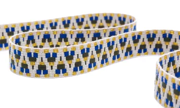 Gewobenes Band 25 mm - Aztec Sand Royal-Khaki Gold