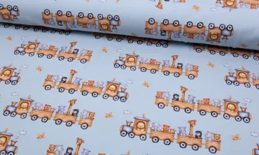 Jersey - Zootiere im Zug Hellblau