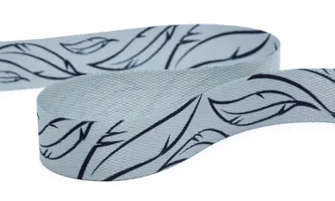 Gurtband 30 mm - Federn Grau
