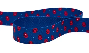 Gurtband 30 mm - Retro Dots Dunkelblau