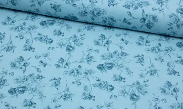 Baumwolle Vintage - Floral Blau