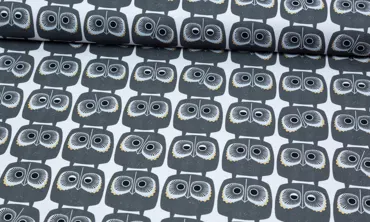 Baumwolle Cotton + Steel - Nosey Owl Grau