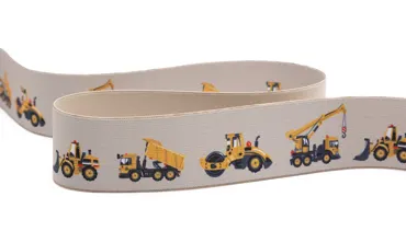 Gummiband 40 mm - Baumaschinen Beige