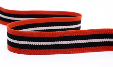 Gurtband 40 mm Streifen Retro - Orange Schwarz