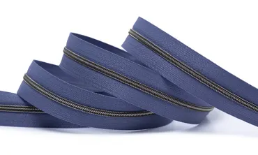 Reissverschluss 4 mm Metallic - Blauflieder Altsilber