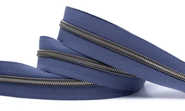 Reissverschluss 6 mm Metallic - Blauflieder Altsilber