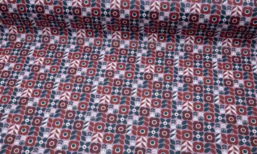 Wachstuch soft - Retro Kornblumen Mauve