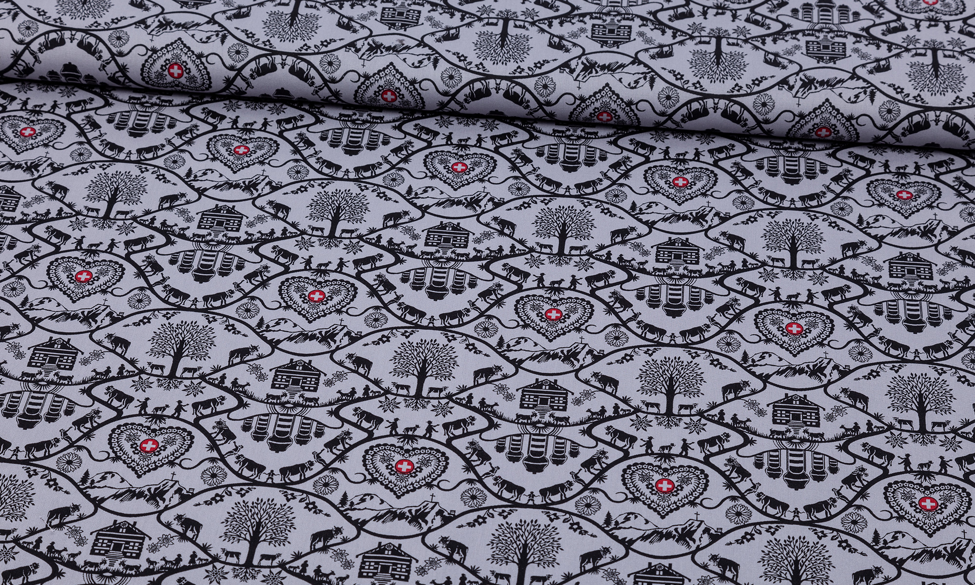 Baumwolle Scherenschnitt Grau KUNT BUNT