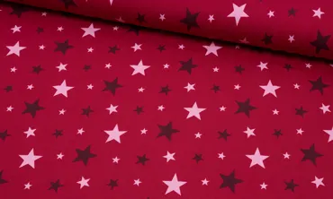 Jersey mixed Sterne - Dunkelrot