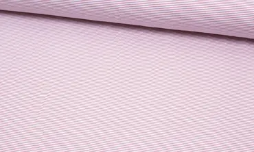 Jersey feine Streifen - Weiss Rosa