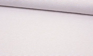 Jersey feine Streifen - Weiss Beige