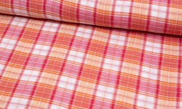 Double Gauze - Grosse Karos Rosa