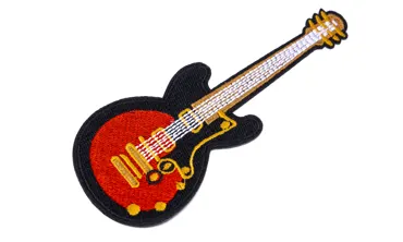 Patch - Gitarre Schwarz Rot