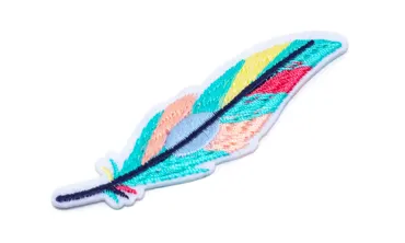 Patch - Feder Rosa Türkis