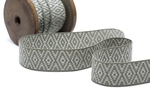 Gewobenes Band 22 mm Rhombus Grau Sage VOGWB-2206.jpg