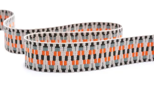 Gewobenes Band 40 mm Aztec Natur Dunkelgruen Orange Grau VOGWB-4047.jpg