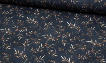 French Terry Fräulein von Julie - Blätter und Chevron