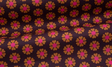 Wachstuch soft - Retroblumen Bordeaux