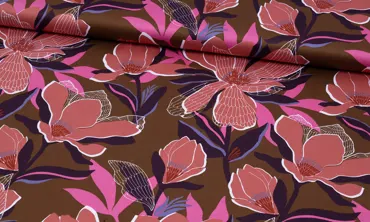 Baumwollsatin - Magnolia Florette Tabak