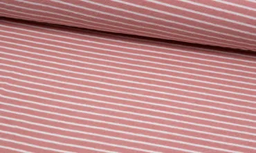 Strickfrottee - Streifen Rosa Weiss