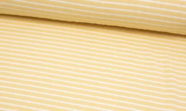 Strickfrottee - Streifen Hellgelb Weiss