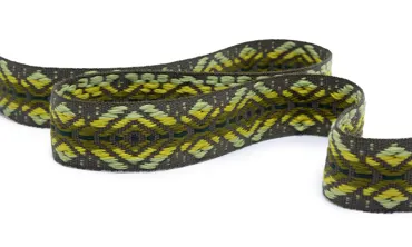 Gewobenes Band 40 mm - Rhombus Olive Lime
