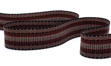 Gewobenes Band 40 mm - Railway Schwarz Braun Rot