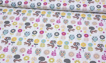 Baumwolle - Woodland Friends White