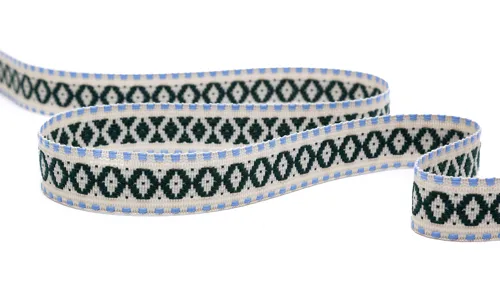 Gewobenes Band 25mm Indian Natur Hellblau Dunkelgruen VOGWB-2537.jpg