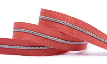 Reissverschluss 4 mm Metallic - Marsala Silbergrau