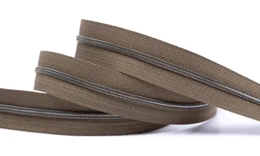 Reissverschluss 4 mm Metallic - Schlamm Altsilber