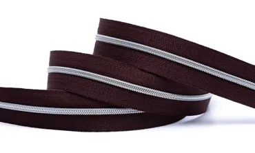 Reissverschluss 4 mm Metallic - Weinrot Silber