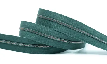 Reissverschluss 4 mm Metallic - Dunstpetrol Altsilber