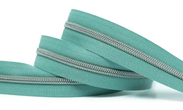 Reissverschluss 6 mm Metallic - Dunstmint Silbergrau