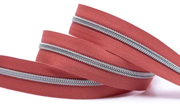 Reissverschluss 6 mm Metallic - Marsala Silbergrau