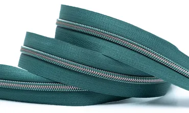 Reissverschluss 6 mm Metallic - Dunstpetrol Altsilber