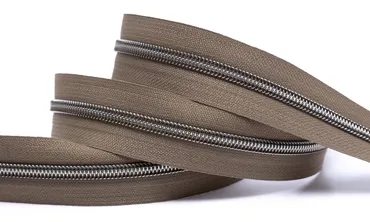 Reissverschluss 6 mm Metallic - Schlamm Altsilber