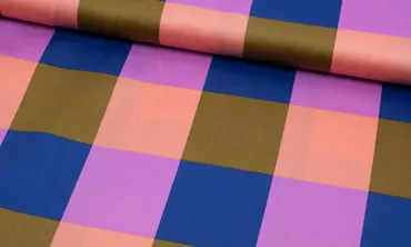 Baumwollsatin - Large Gingham Rose