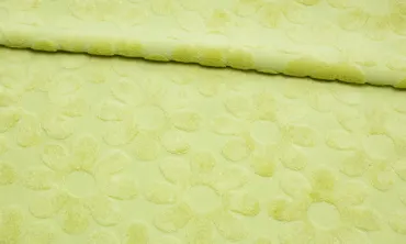 Strickfrottee Jacquard Blumen - Hellgrün