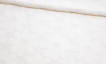 Strickfrottee Jacquard Blumen - Ecru