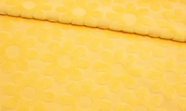 Strickfrottee Jacquard Blumen - Gelb