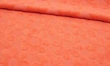 Strickfrottee Jacquard Blumen - Orange