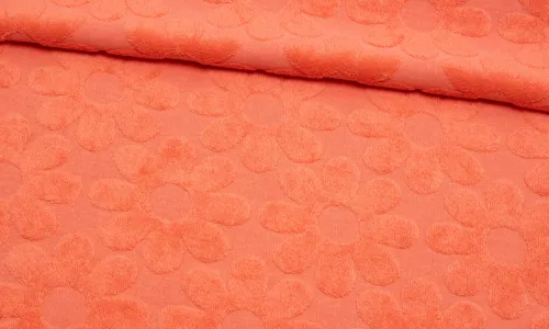 Strickfrottee Jacquard Blumen Orange HEFRO-2060.jpg