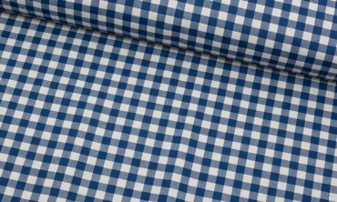 Baumwolle Karo - Natur Dunkelblau