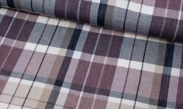 Double Gauze - Grosse Karos Mauve