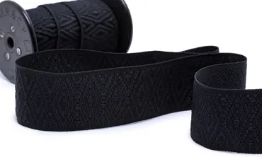 Gewobenes Band 40 mm - Rhombus Schwarz