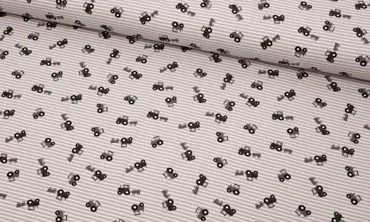 Jersey - Kleine Traktoren & Streifen Beige