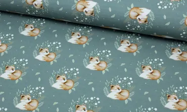 French Terry Fräulein von Julie - Dreamy Fox Rauchmint